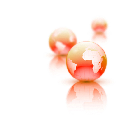 orange globes in the style of 3 marbles