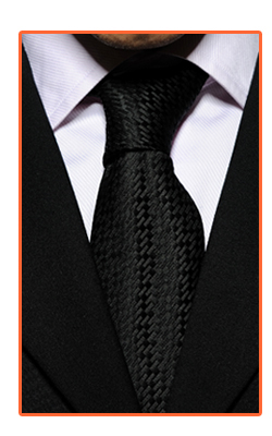 suited chest of business man